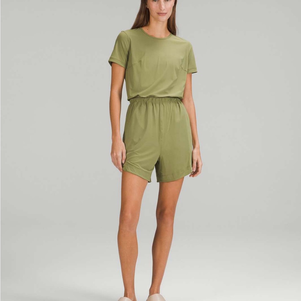 lululemon athletica Lightweight High-Neck Romper in Bronze Green